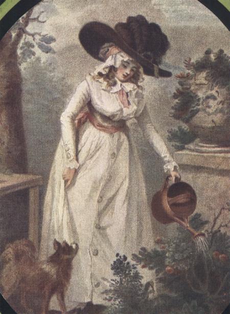 Dame with watering can